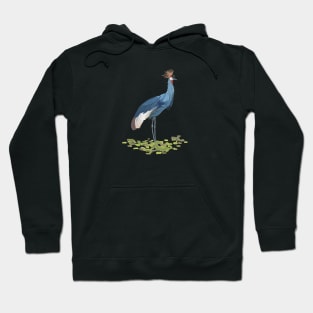 Grey Crowned Crane Hoodie